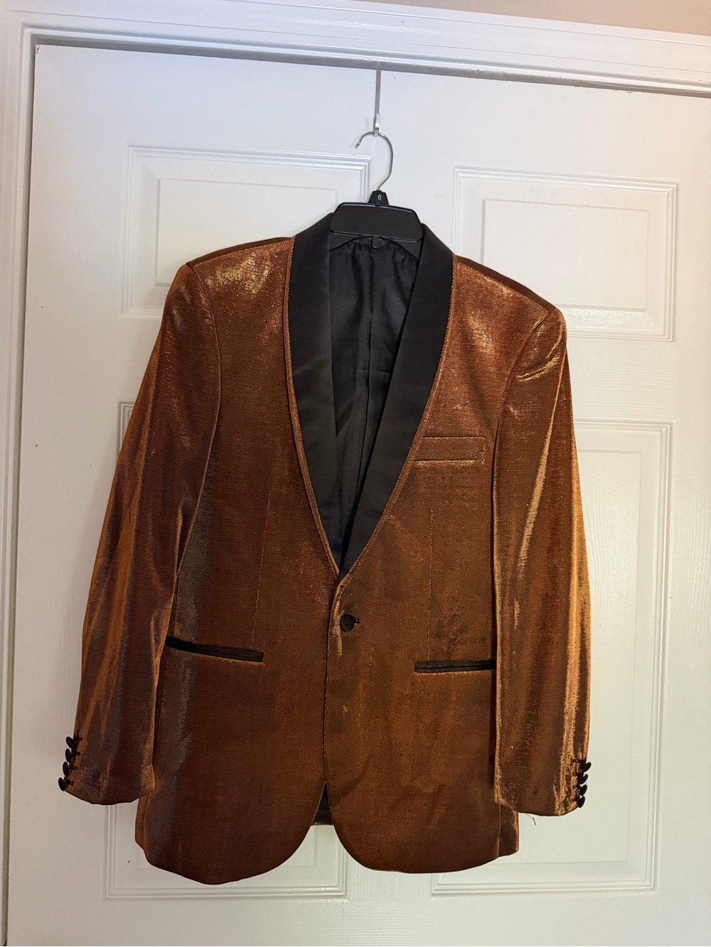 Men's Copper Velvet Tuxedo Blazer with Black Satin Lapel